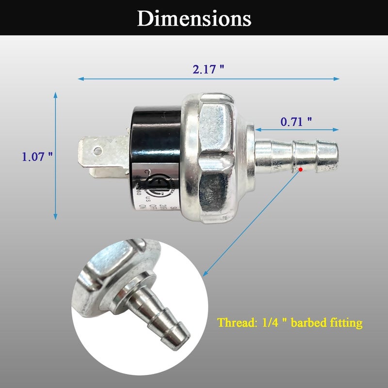 LLANNDER 160-200 PSI Air Compressor Micro Pressure Power Switch for Dewalt Porter Air Compressor Pressure Switch D55168 Replaces # N003990 - Image 4